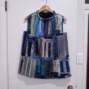 Lafayette 148 NY Sleeveless Printed dress top Tunic Abstract Pattern